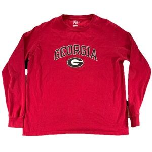 Georgia Bulldogs Long Sleeve T Shirt Youth XL Red Champion UGA Vintage Y2K